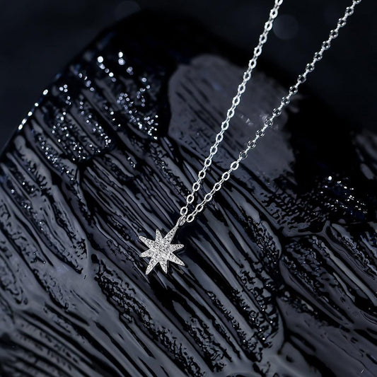 S925 sterling silver eight-star necklace women's luxury fashion clavicle chain wholesale exquisite niche birthday gift