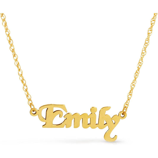DAWNING OF NEW FONT 14k Solid Gold Custom Name Necklace Personalized Customizable Custom Made Name Mother Day Gift Women Nameplate Dainty Men Girl Scripture Handcrafted Made in USA Fine Jewelry High Polished