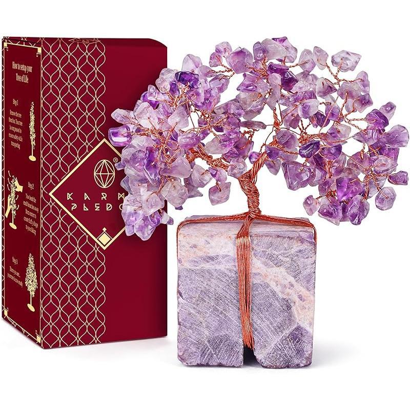 Crystal Tree of Life 7 Chakra Healing Crystal Trees for Home Decor, Office Desk Decor, Living Room Decor, Handmade Bonsai Trees for Positive Energy, Money, Good Luck Birthday Gifts for Women, Mom