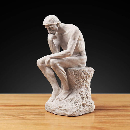 Creative Thinker Statues Individual Figurine for Living Room Decor 9.6 Inch (Sandstone)