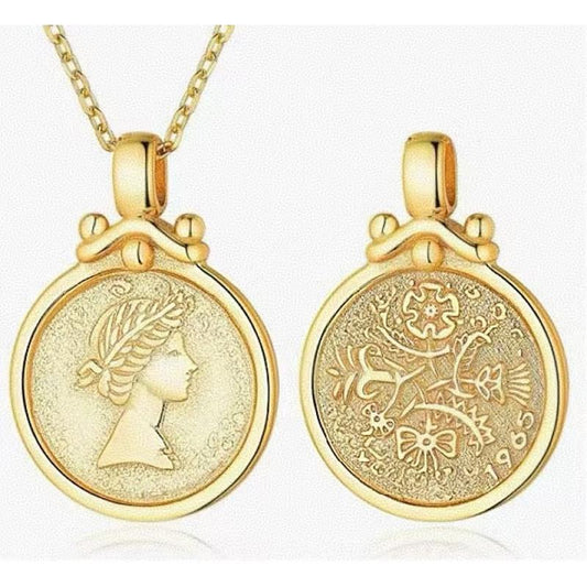 Retro commemorative coin pendant necklace commemorative coin jewelry