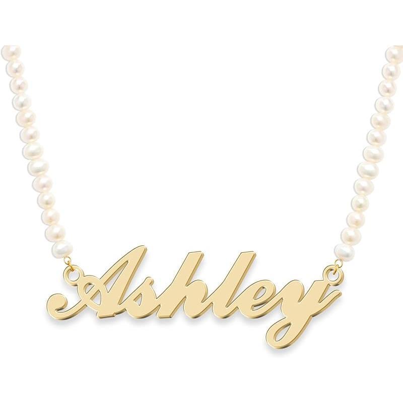 Personalized Name Necklace |   Sterling Silver/Stainless Steel |   14 Fonts, 4 Colors, 5 Chains |   Tarnish-Free, Handmade Gift for Women: Mom, Daughter, Sister |   Ideal for Birthday, Mother's Day,Christmas