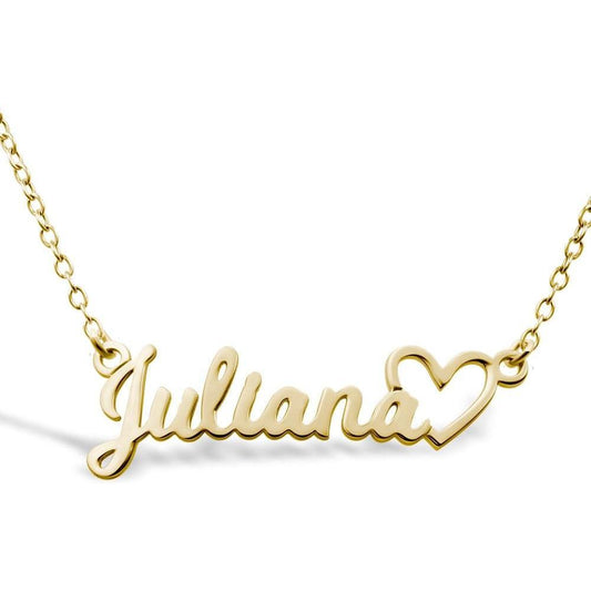 Personalized Script Name Necklace with Open Heart Custom Name Necklace Jewelry Gifts for Men & Women with any Name or Word - Chain Included