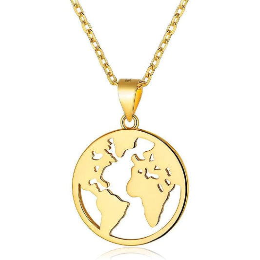 Necklace Sterling Silver Vintage Round Circle Disc Dainty Coin Pendant Necklaces for Women (with Gift Box)