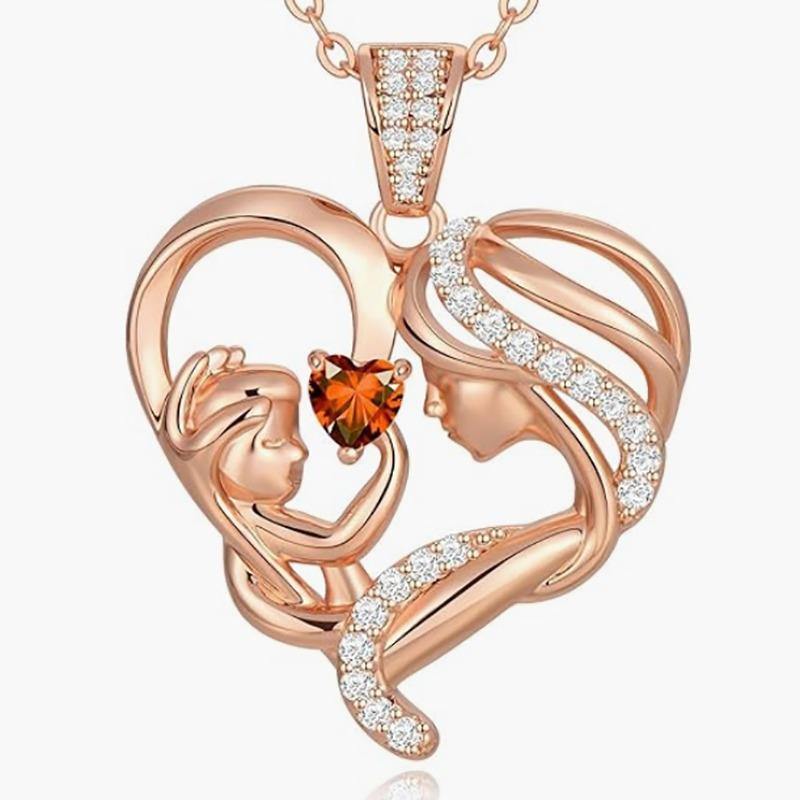 Mother's Day Gift for Mom Wife Her Grandma,S925 Sterling Silver Birthstone Necklace Ladies Jewellery,Mother's Day Love Pendant Necklace Anniversary Birthday Christmas Day