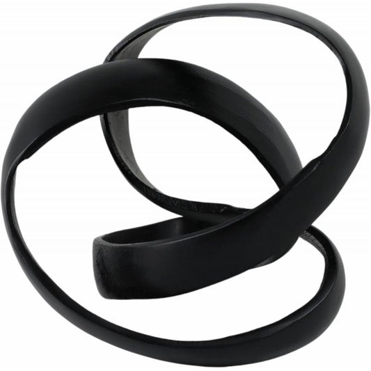 Home Metal Decorative Object Modern Aluminum Sculpture for Home, Office, Bedroom & Living Room Black, 7"