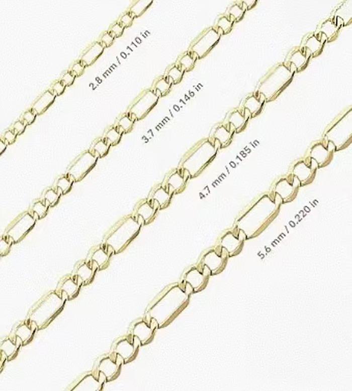 Gold Chain Necklace Collection - 14K Solid Gold Filled Figaro Chain Necklace, suitable for women and men, different sizes are available for customisation.